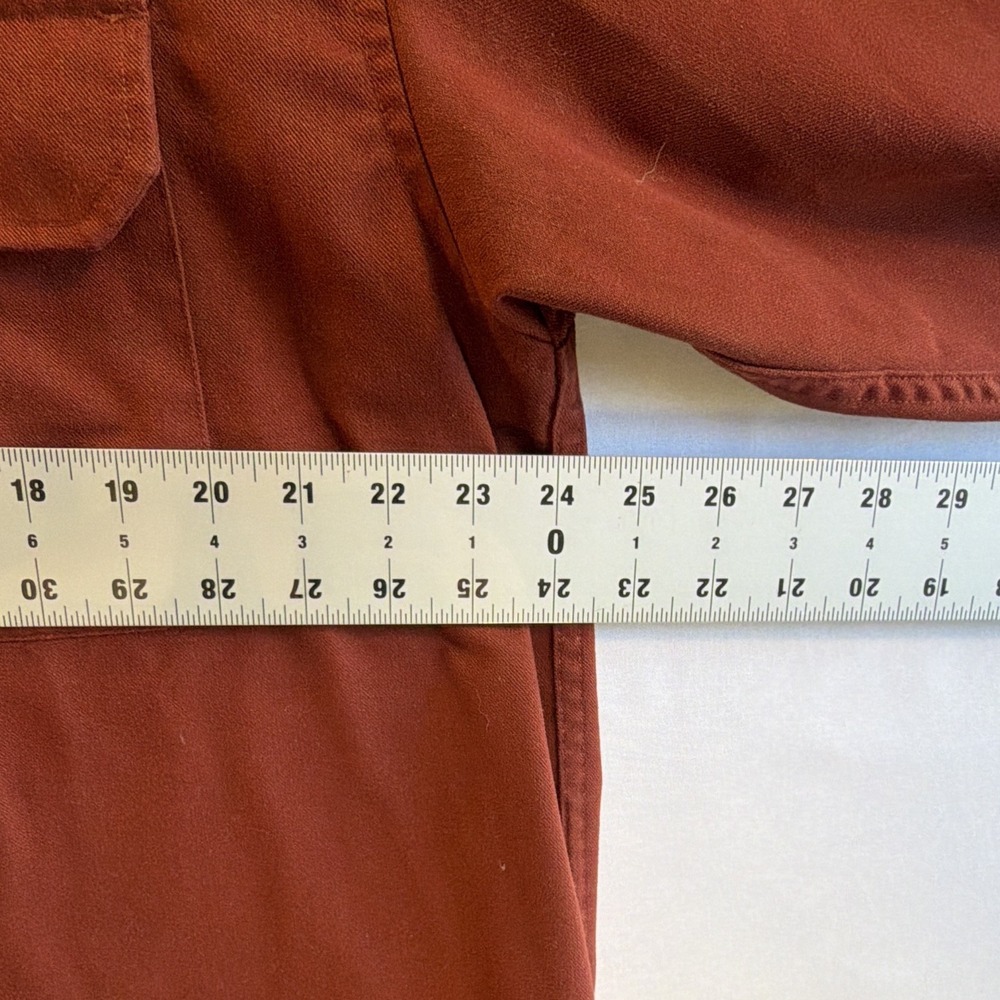 Cabela's Thick Button Up Shirt Mens XL Regular Red Solid Long Sleeve Pockets - Picture 5 of 10